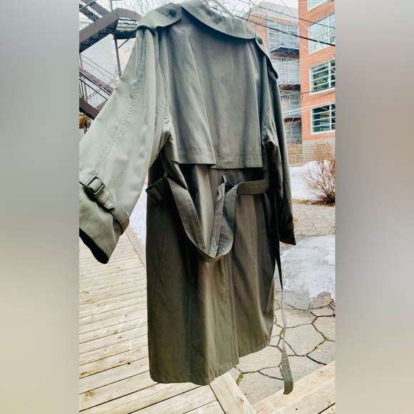 Olive Trench Coat 40 Short / Christian Dumas Trench Classique olive ceinturé - Picture 2 of 8